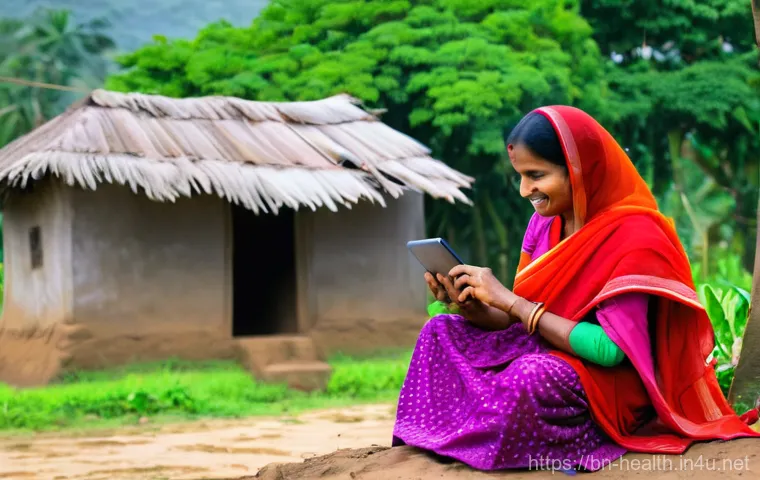 보건학과 질병 예방을 위한 정책 - **Prompt 1: Digital Healthcare in Rural Bangladesh**
    A vibrant, sunlit scene in a rural Banglade...