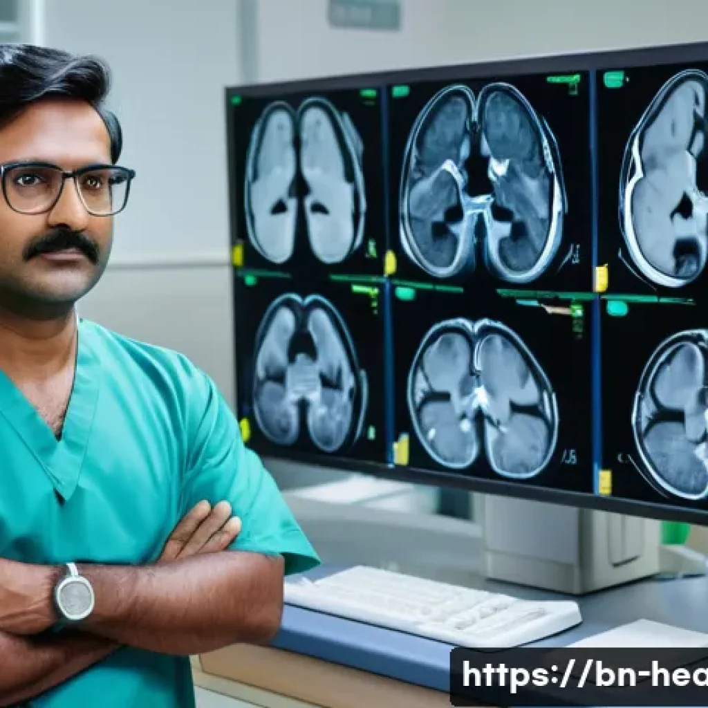 보건학과 진단 기술 - A modern hospital radiology room featuring a high-tech MRI machine in use, showing a diverse Bengali...