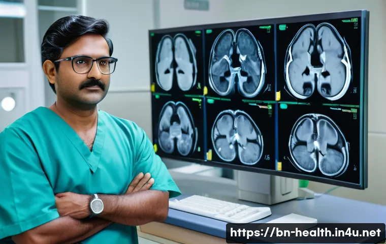 보건학과 진단 기술 - A modern hospital radiology room featuring a high-tech MRI machine in use, showing a diverse Bengali...