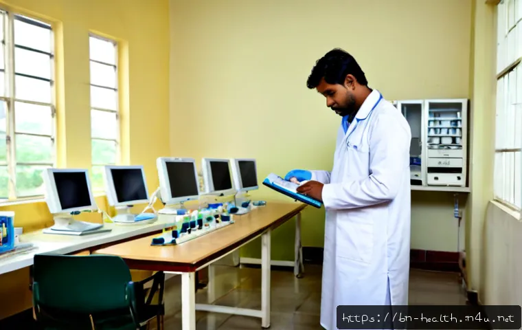 보건학과 질병관리본부 - Photorealistic public health research laboratory in Bangladesh, diverse Bengali epidemiologists in c...